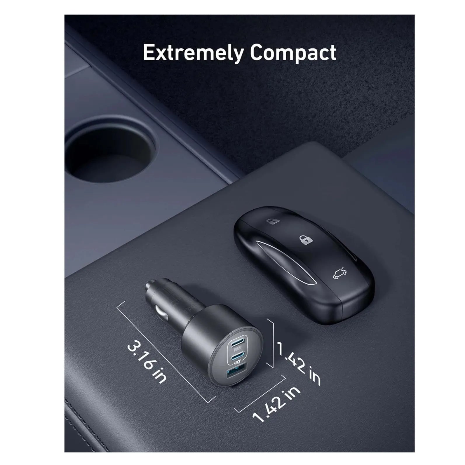 Car Charger ANKER IQ Nano 167.5W - Triple Ports - Local Warranty