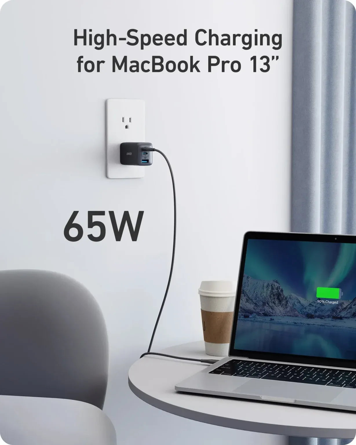 Adapter GaN II 65W ANKER - Trio Ports | A2667G12 - Local Warranty