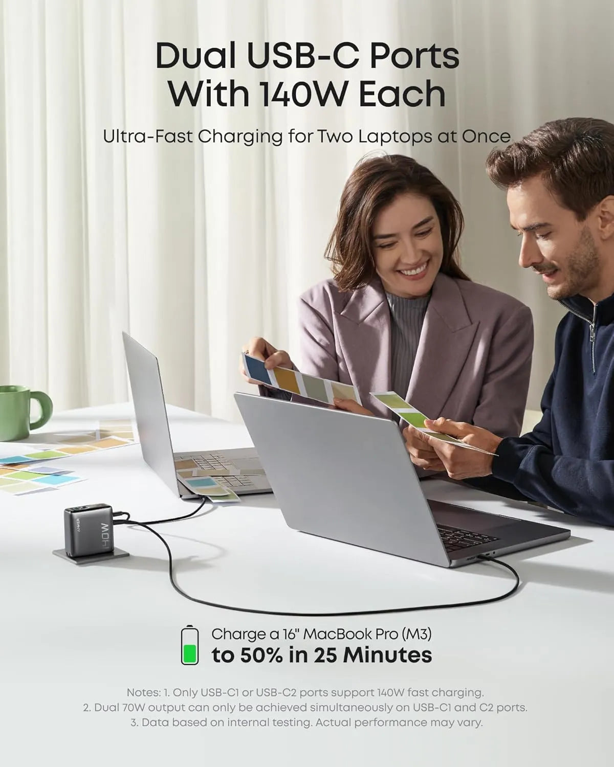 Anker Laptop 140W Max Charger 4-Port PD 3.1 with USB-C Cable GaN | B2697GZ1 - Local Warranty