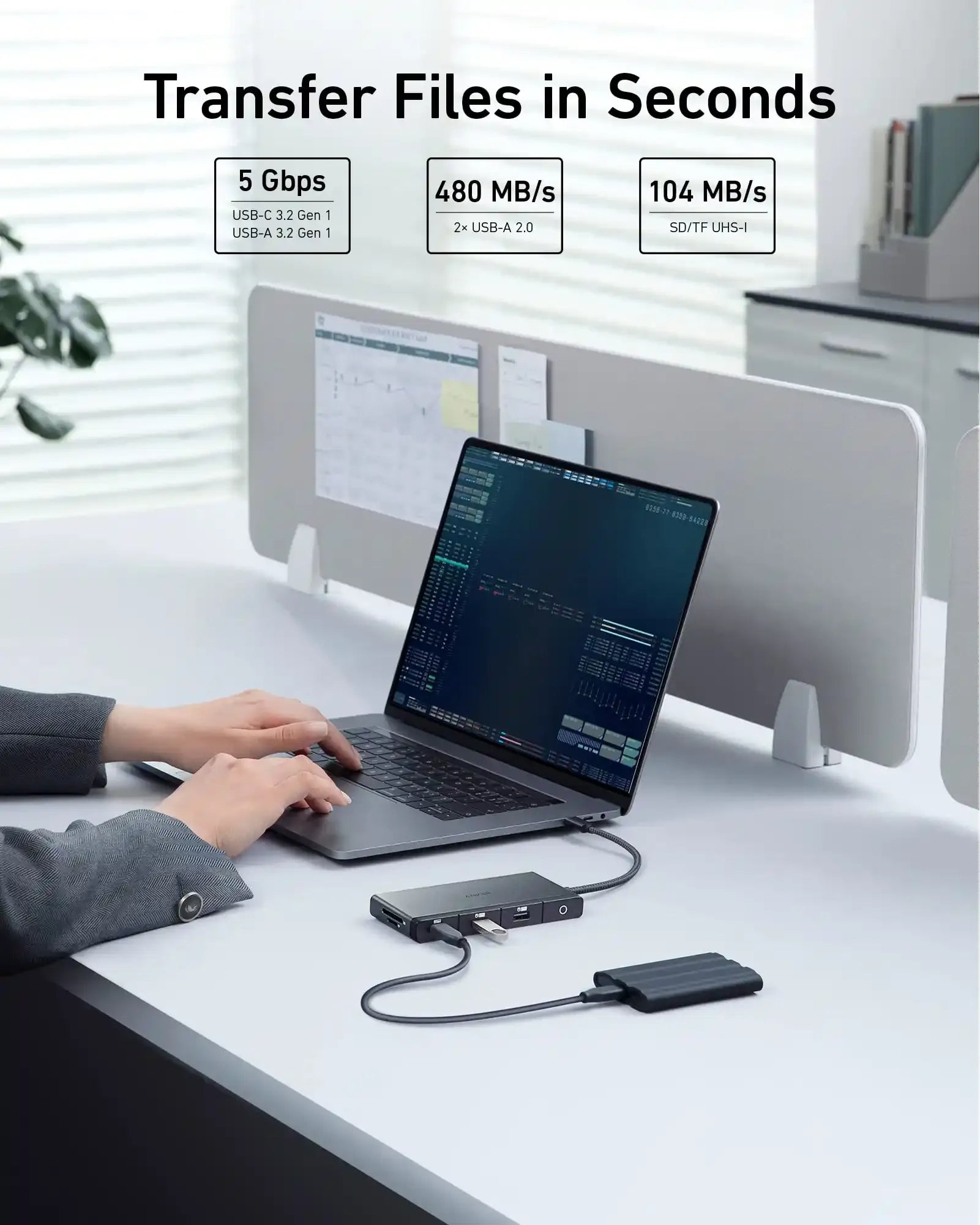 Adapter Hub ANKER 552 USB-C 9-in-1 - 4K HDMI - Black | A8373H11 - Local Warranty