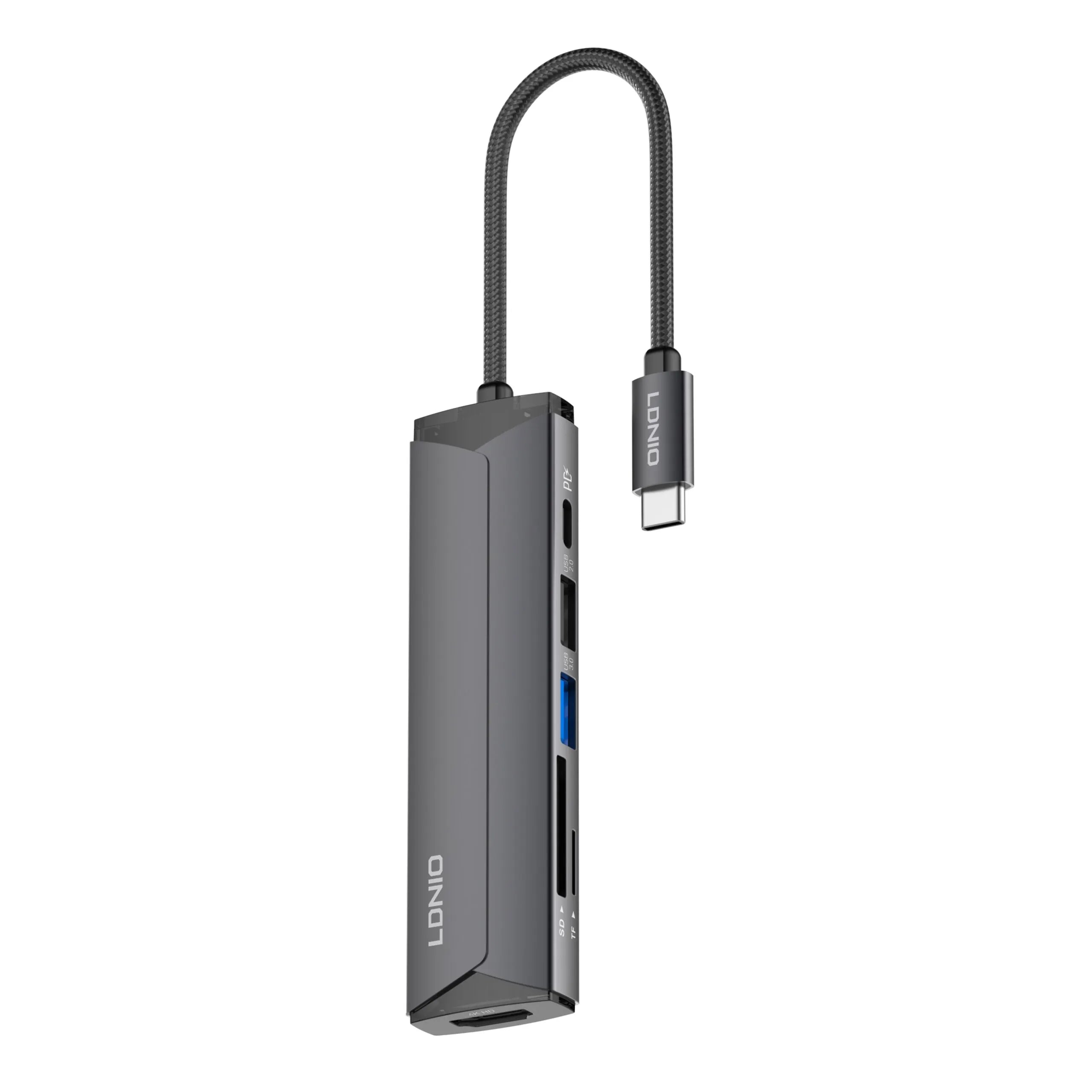 Adapter Hub LDNIO USB-C 6-in-1 - 4K HDMI - PD 100W Charging - Black | DS-56H
