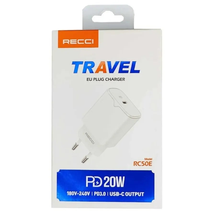Adapter PD RECCI 20W USB-C | RC50E - Local Warranty
