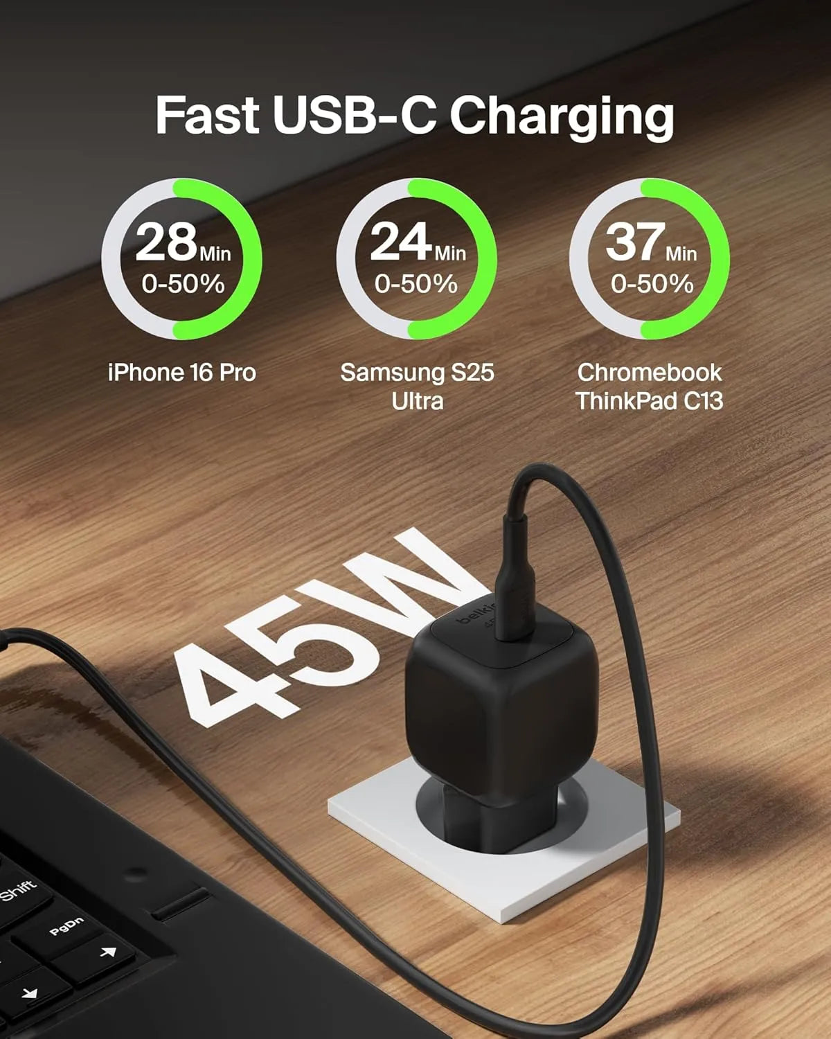 Adapter PD belkin BoostCharge Compact 45W USB-C