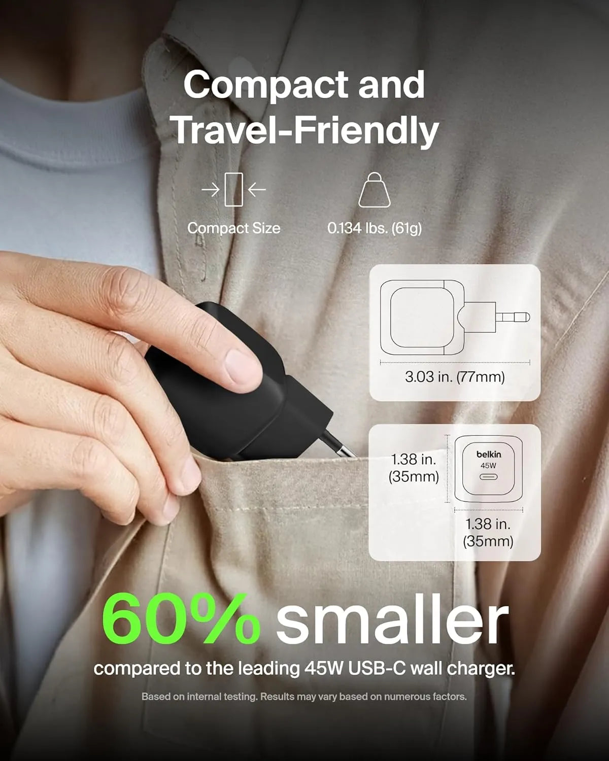 Adapter PD belkin BoostCharge Compact 45W USB-C