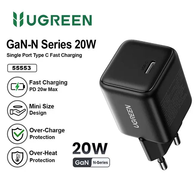 Adapter UGREEN 20W GaN 1xC Port | X512 - Local Warranty