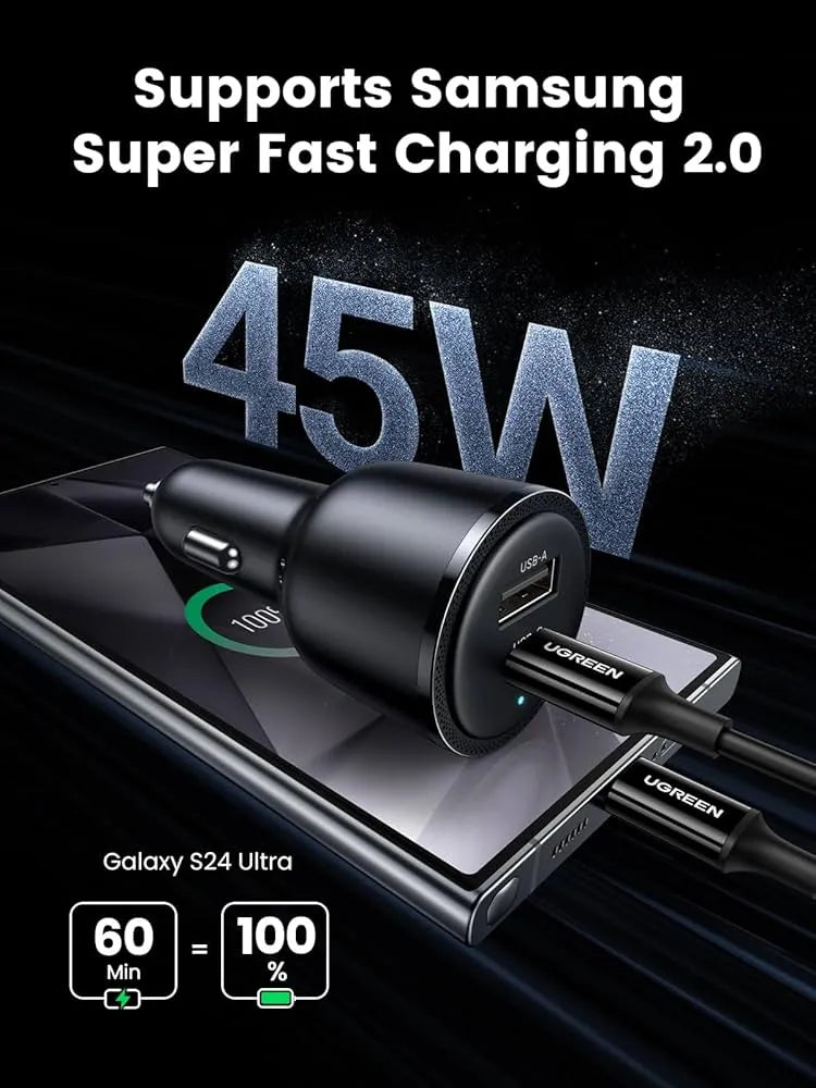 Car Adapter UGREEN 63W - Double Ports | EC701 - Local Warranty