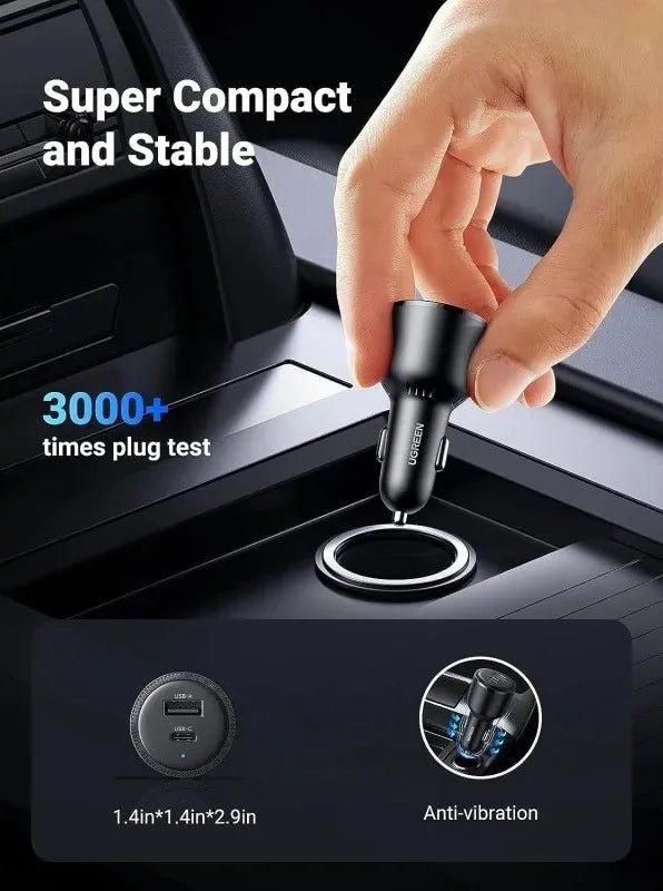 Car Adapter UGREEN 63W - Double Ports | EC701 - Local Warranty