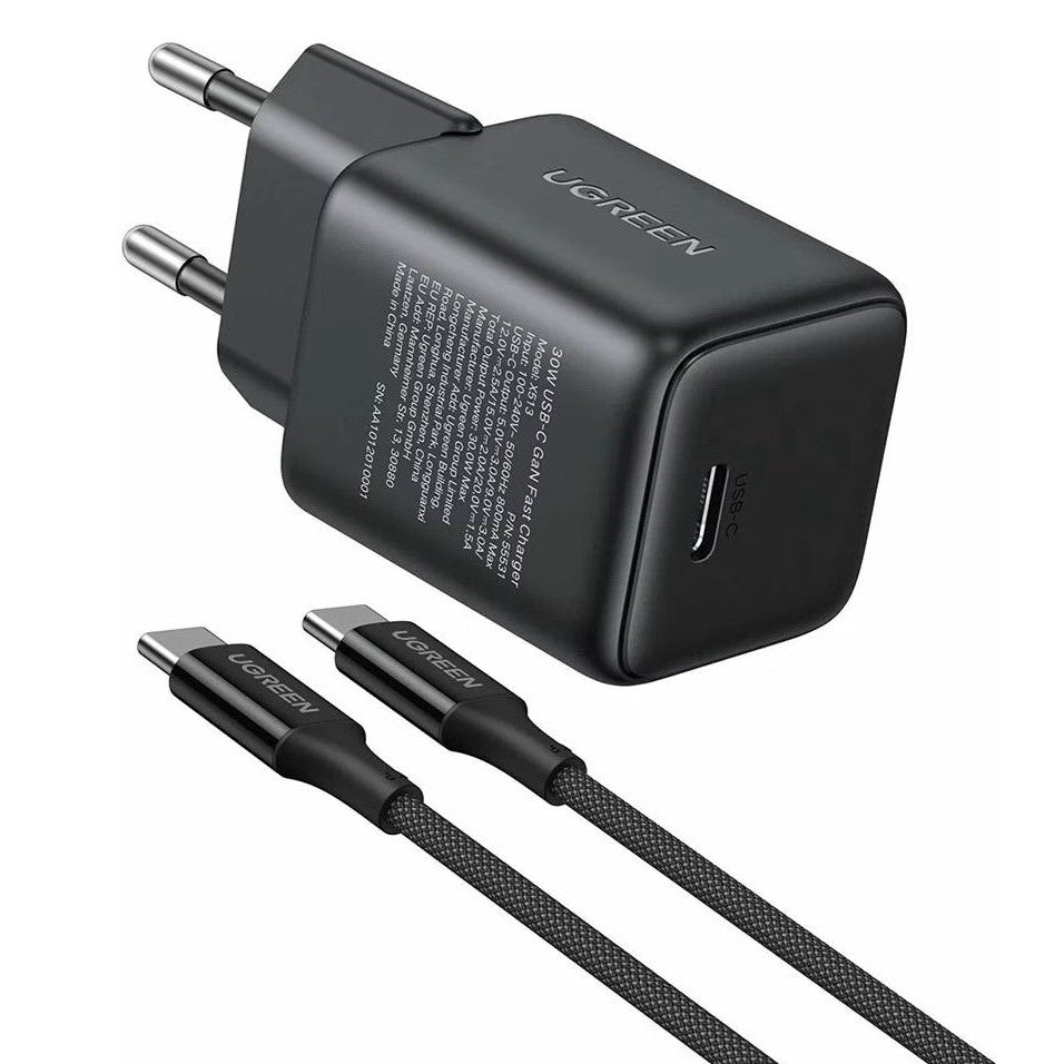 Charger UGREEN 30W GaN - with 1x Usb-C Cable | X513 - Local Warranty