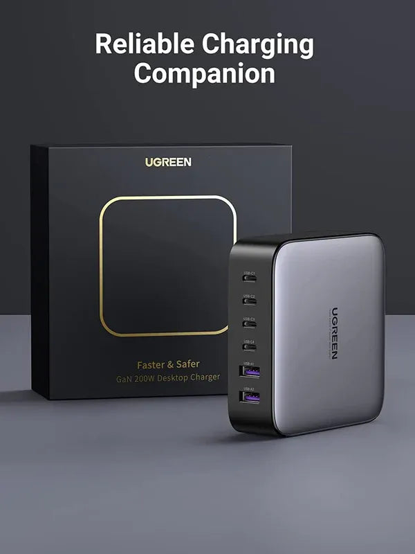 Desktop Charger UGREEN 200W Nexode 6-Port PD GaN | CD271 - Local Warranty