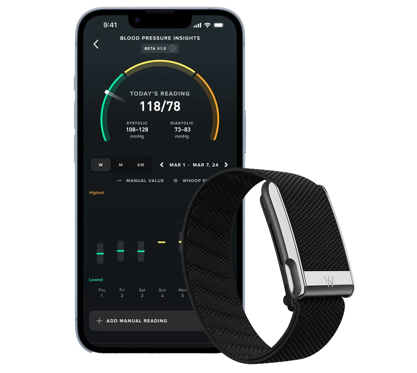 Whoop Life 5.0 (MG) Sensor - 12 Months FREE Subscribtion - Black