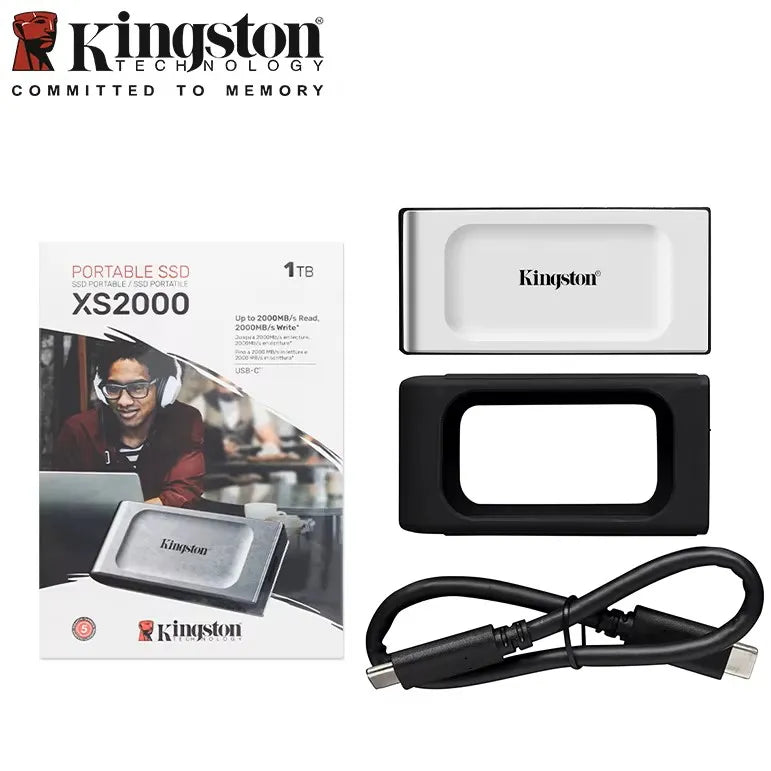 Kingston Hard Disk External SSD XS2000 USB-C - 2050 MB/s Speed