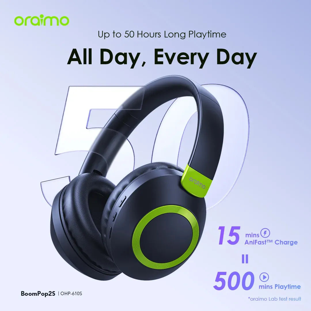 ORAIMO Wireless Headphones BoomPop 2S OHB-610S - Local Warranty