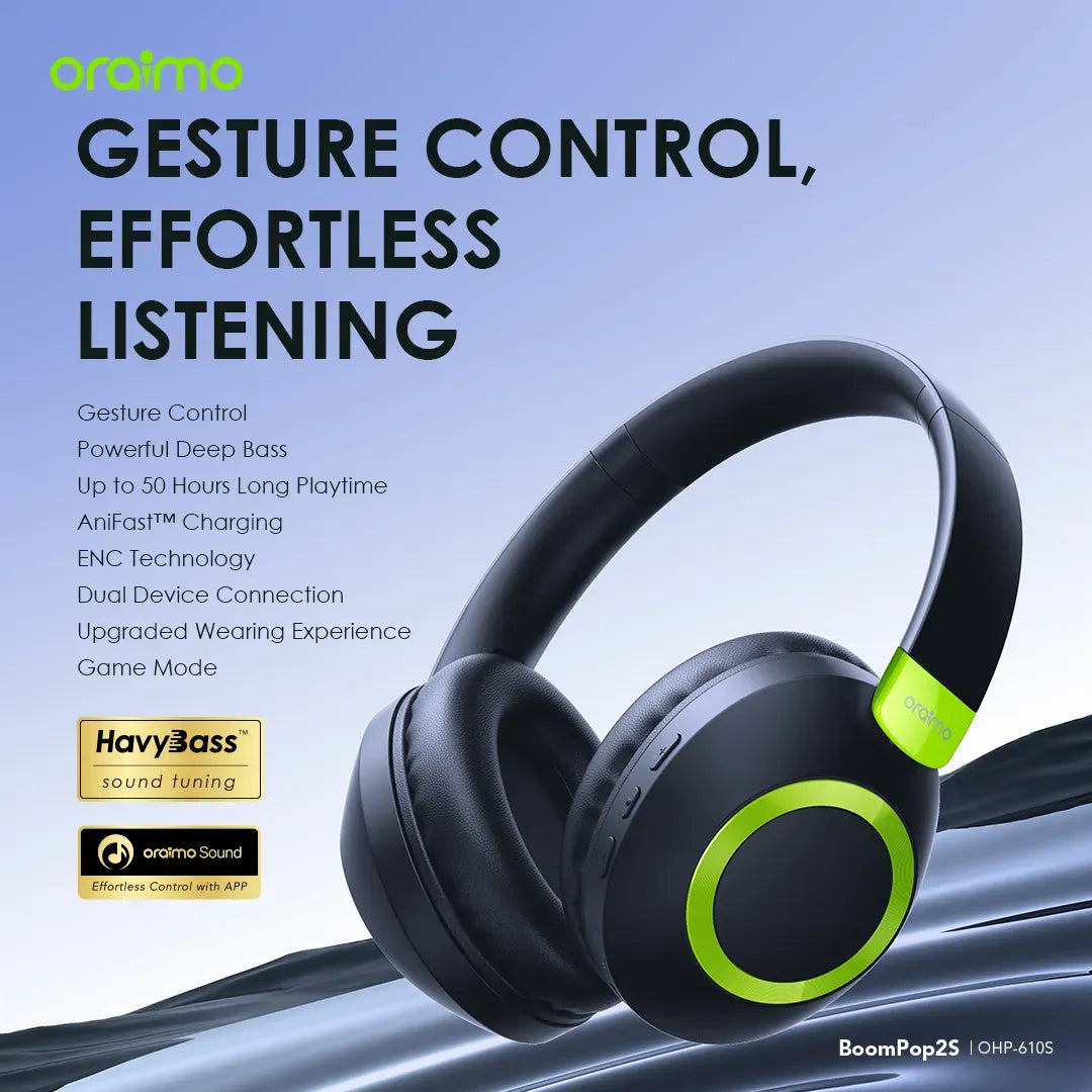 ORAIMO Wireless Headphones BoomPop 2S OHB-610S - Local Warranty