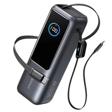 Power Bank 165W ANKER ZOLO 25,000 mAh - Built-in & Retractable Cable
