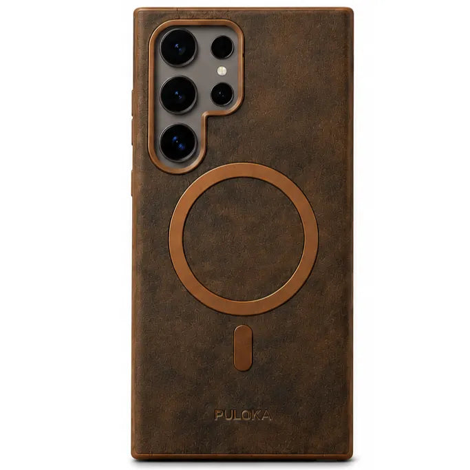 Puloka Samsung S25 Ultra 5G Cover MagSafe Leather Case