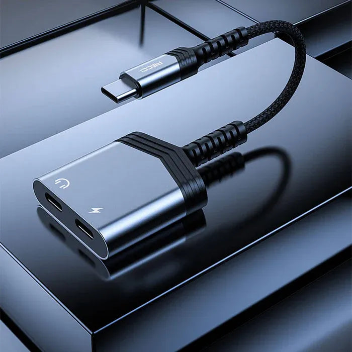 RECCI 2in1 Type-C PD 60W Charging & Audio Adapter - Local Warranty