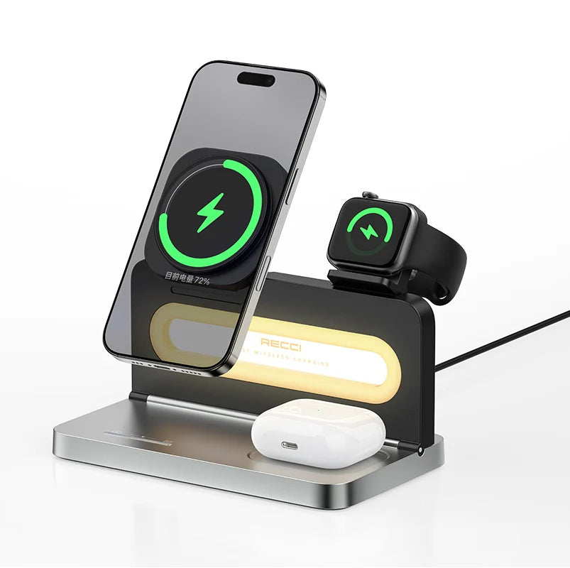RECCI 4in1 Wireless Charger 15W | Ambient Light RCW-49 - Local Warranty