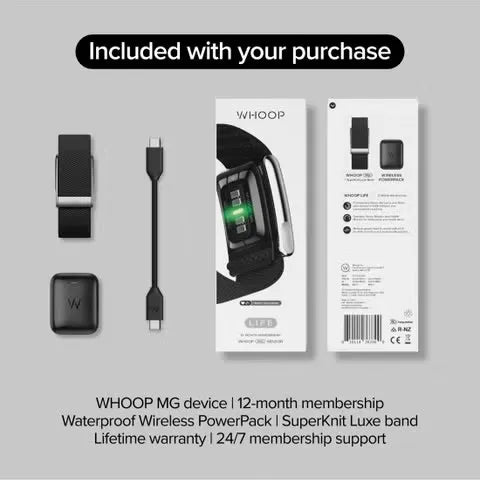 Whoop Life 5.0 (MG) Sensor - 12 Months FREE Subscribtion - Black