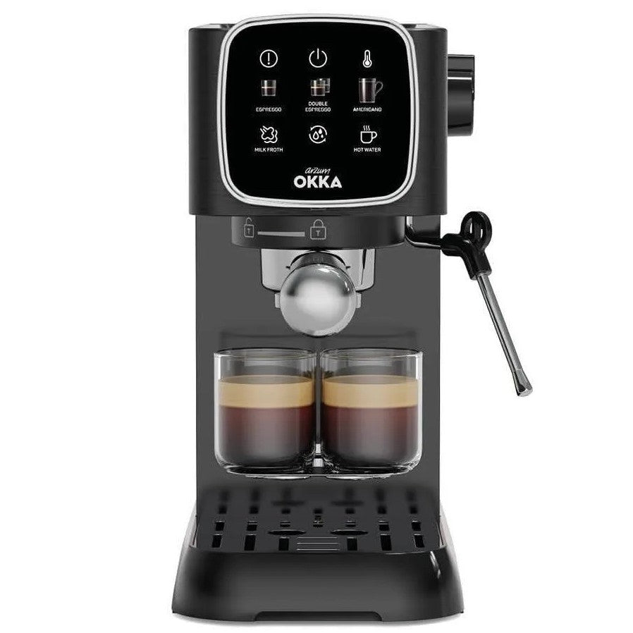 Arzum Okka Solo Semi-Auto Espresso Machine - OK0034-0500 - Black x Silver - Local Warranty