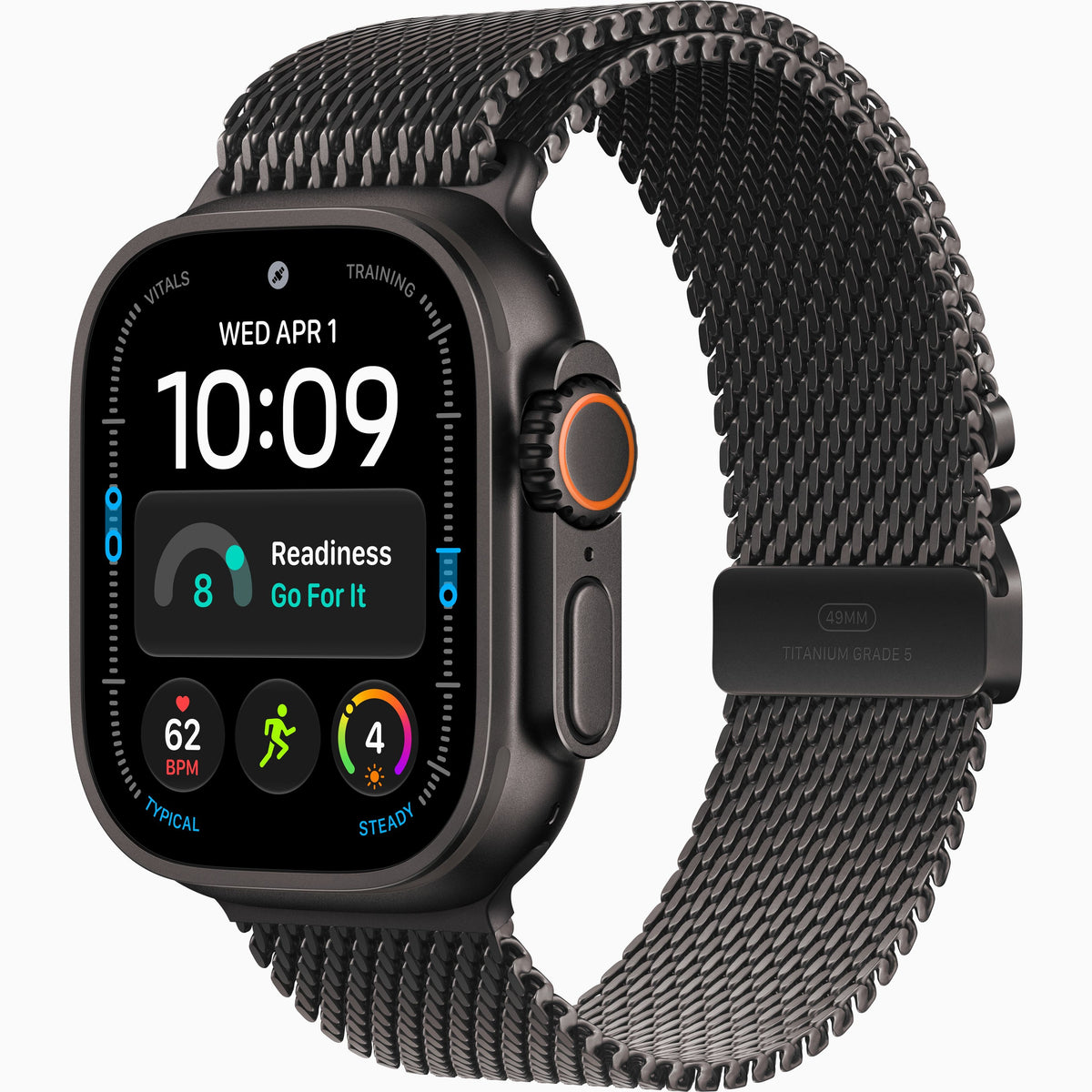 Al Sheikh Stores Apple Watch Ultra 4 Titanium 49mm - Local Apple Warranty - Titanium Black Titanium Milanese Loop