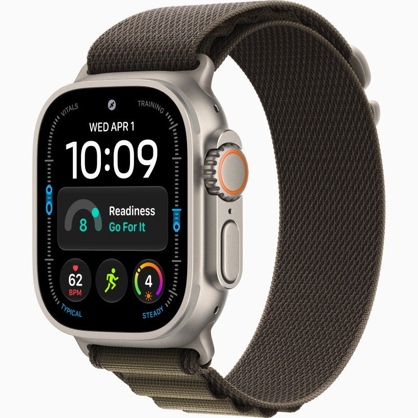 Al Sheikh Stores Apple Watch Ultra 4 Titanium 49mm - Local Apple Warranty - Titanium Natural Dark Olive Alpine Loop