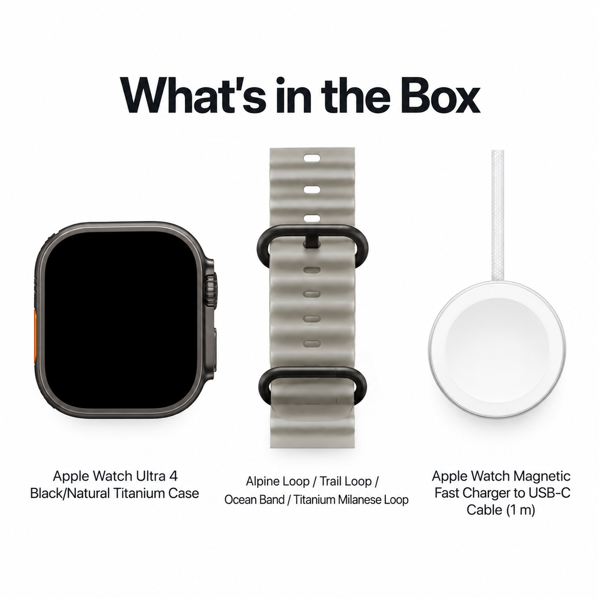 Al Sheikh Stores Apple Watch Ultra 4 Titanium 49mm - Local Apple Warranty - What’s in the Box - Box Contents