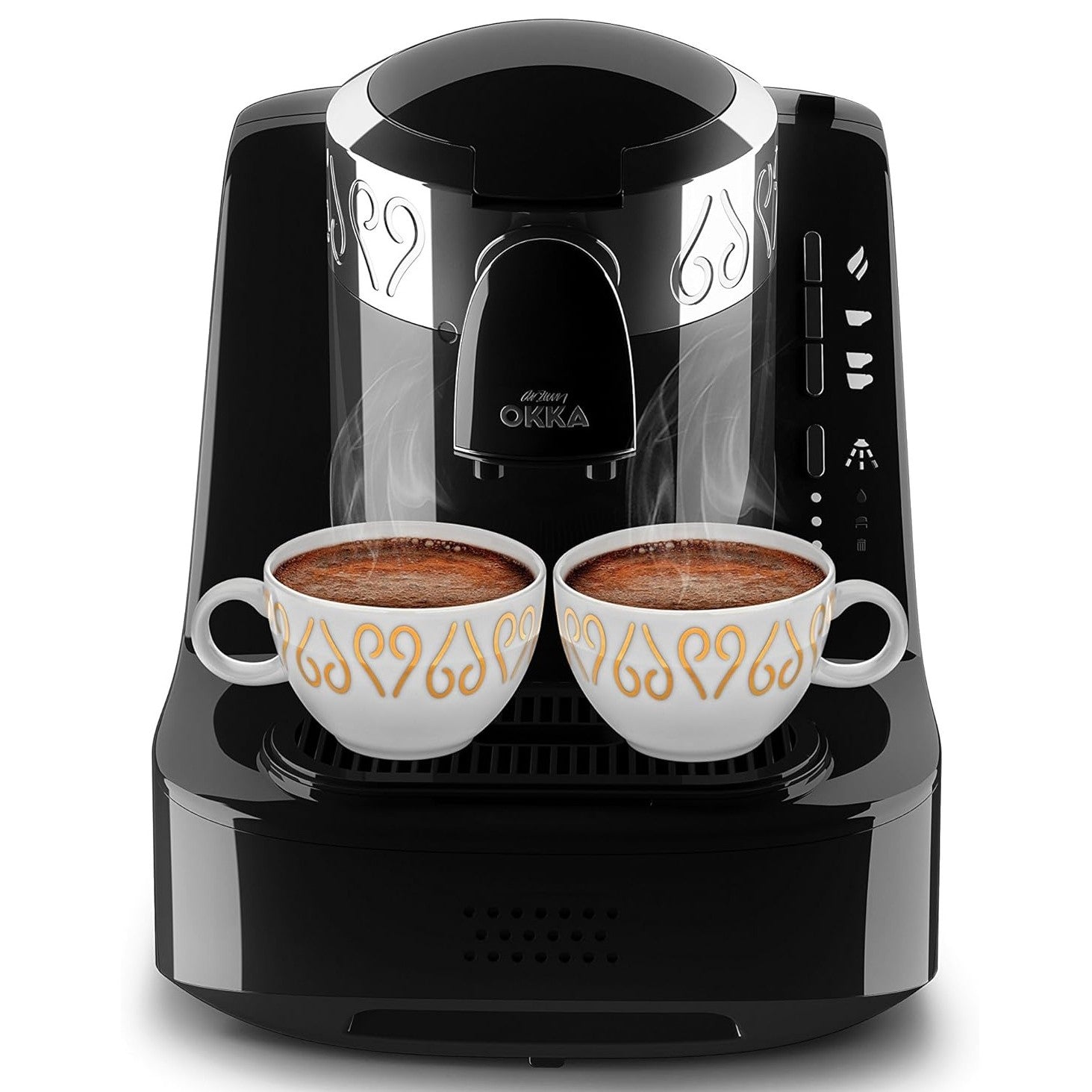 Arzum Okka Turkish Coffee Machine 710 Watt - OK002-26 - Black x Silver - Local Warranty