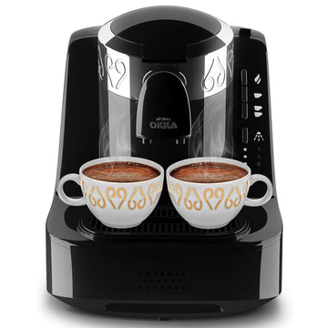 Arzum Okka Turkish Coffee Machine 710 Watt - OK002-26 - Black x Silver - Local Warranty
