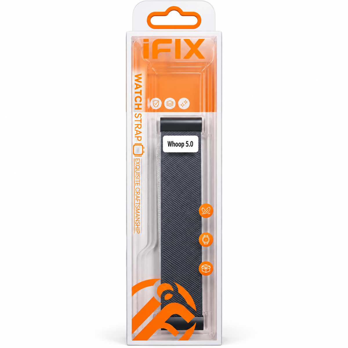 Al Sheikh Stores IFIX Breathable Nylon Sport Band Compatible with Whoop Band Strap (One, Life, Peak) Dark Gray - Packaging Box