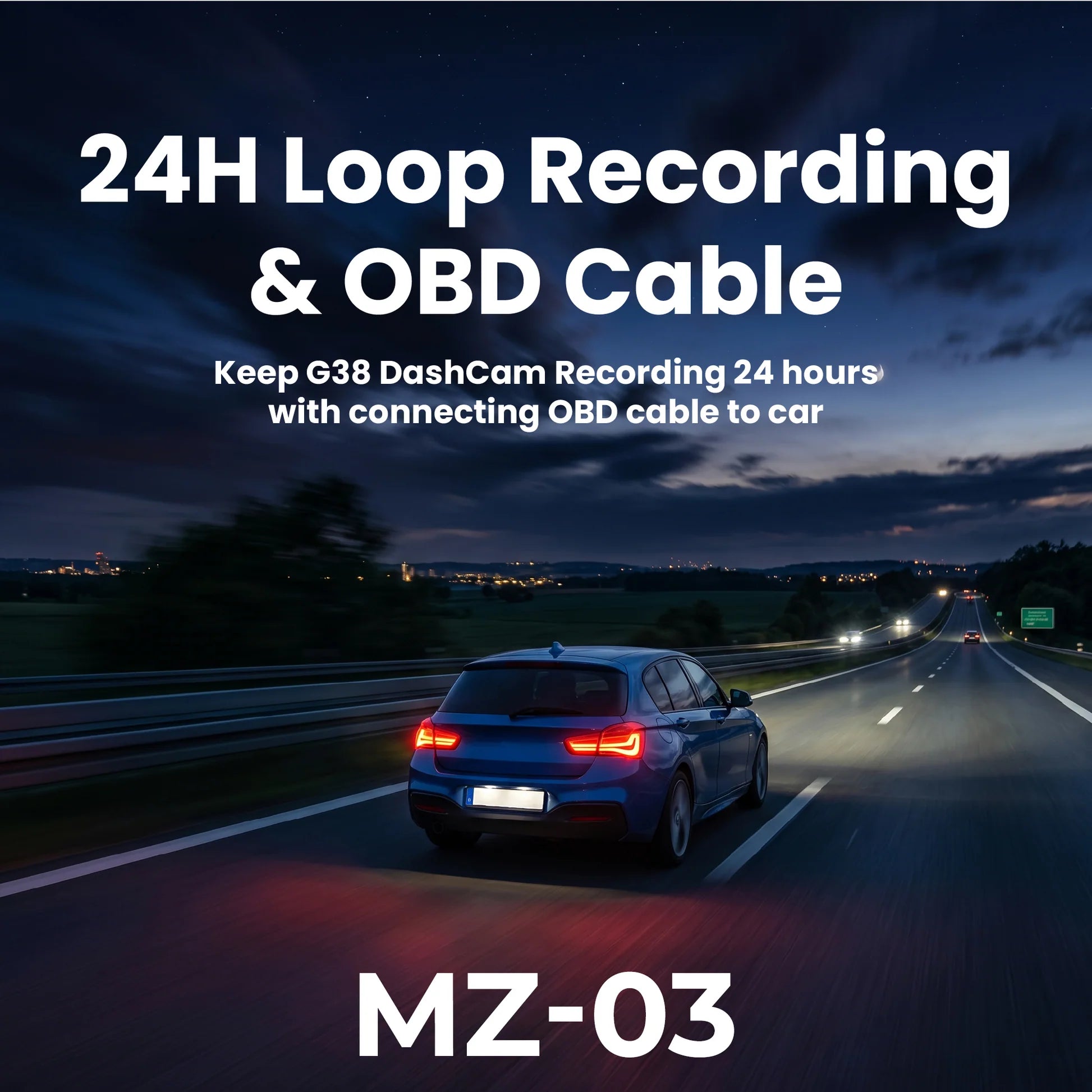 Al Sheikh Stores Majentic Car Dash Cam MZ-03 - Local Warranty - Advertisment 24H Loop Recording & OBD Cable