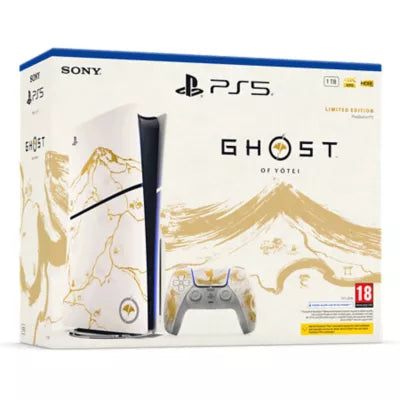 Al Sheikh Stores PlayStation 5 Slim - Slim CD - Ghost of Yotei Gold Limited Edition Bundle - Box Contents