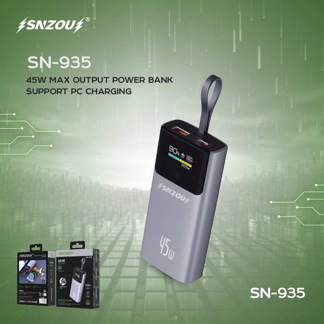 Al Sheikh Stores Powerbank 45W SNZOU 10,000 mAh | SN-935 - Local Warranty - Adverisment 1