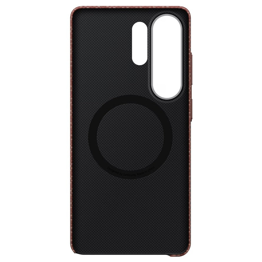 Red phone case with a minimalist design on a white background