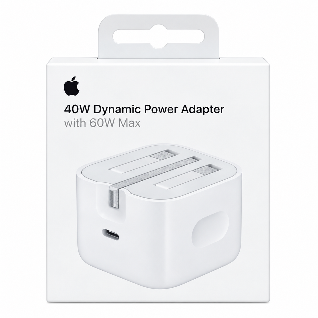 Apple 40W Dynamic Power Adapter with 60W Max USB-C - Official Apple Original Accessory - UK Plug - Trio Pins