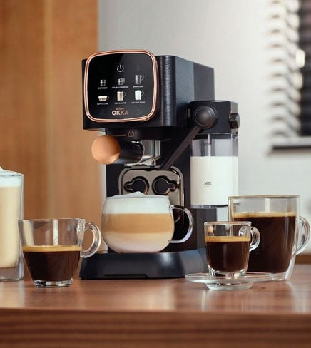 Arzum Okka Solo M Semi-Auto Espresso Machine - OK0032-500 - Black x Silver - Local Warranty