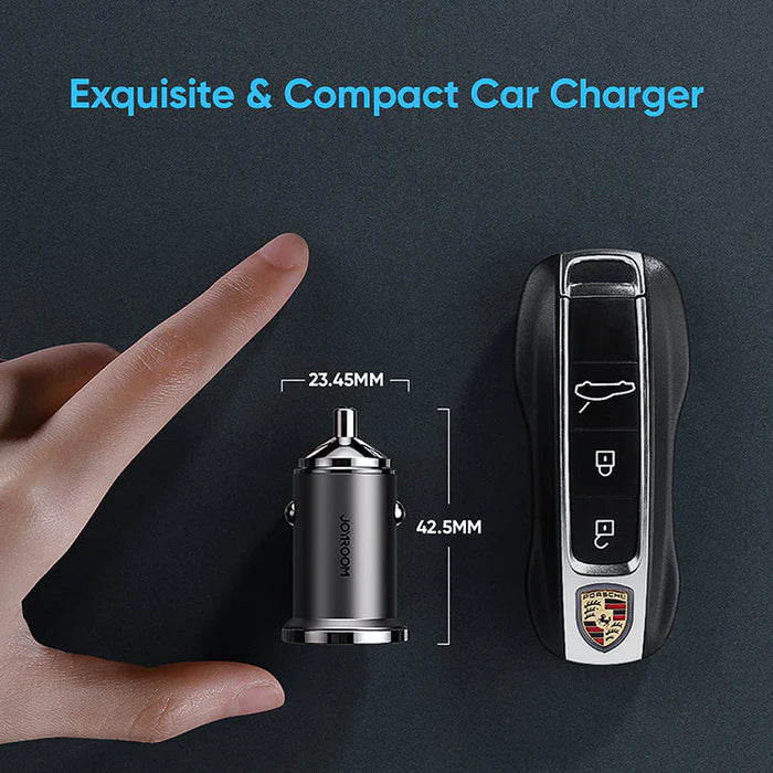 Car Adapter JOYROOM Mini 45W C-A35 - Dual Ports - with Pull Ring - Local Warranty