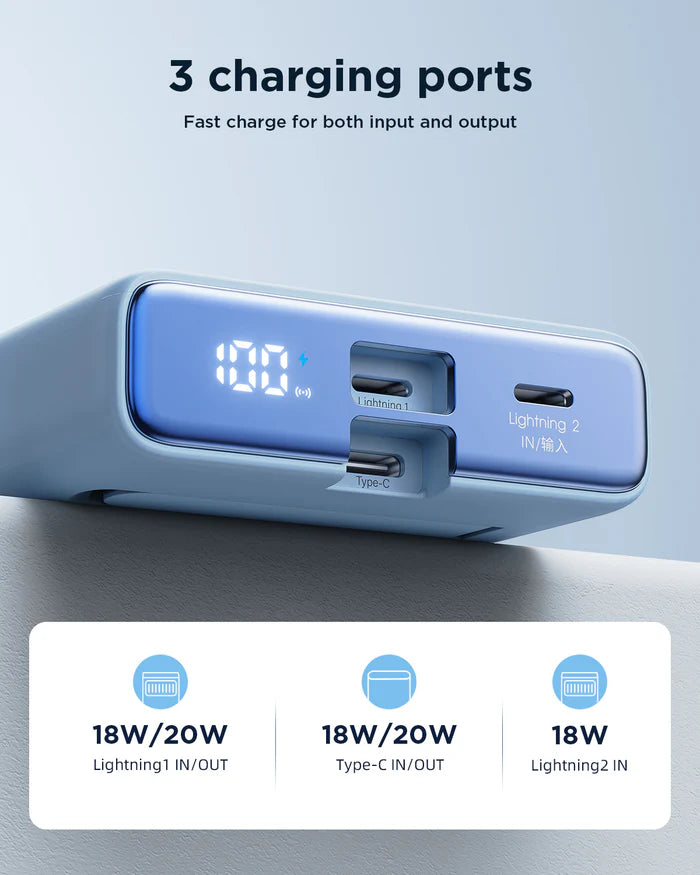 Power Bank 20W JOYROOM 10,000mAh JR-PBM01 - with Built-in Cable & Stand - Local Warranty