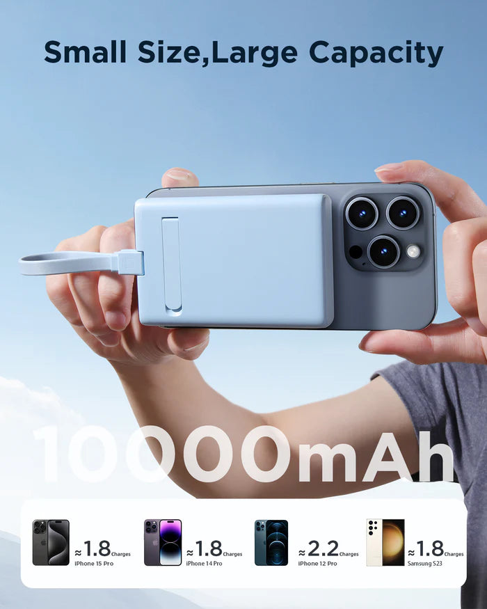 Power Bank 20W JOYROOM 10,000mAh JR-PBM01 - with Built-in Cable & Stand - Local Warranty