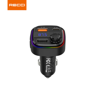 Car Adapter RECCI & FM Bluetooth 15+15W RQ08 - Multi-Functional - Local Warranty