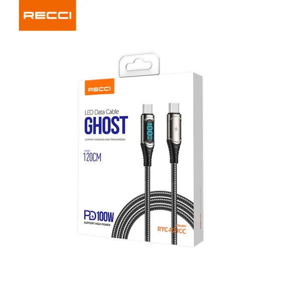 Charging Cable RECCI PD 100W Type-C 1.2M | RTC-P21CC - Local Warranty