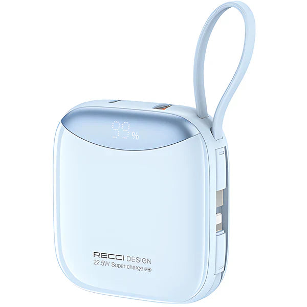 Power Bank 22.5W RECCI 10,000mAh with Dual Cable RPB-P46 - Local Warranty