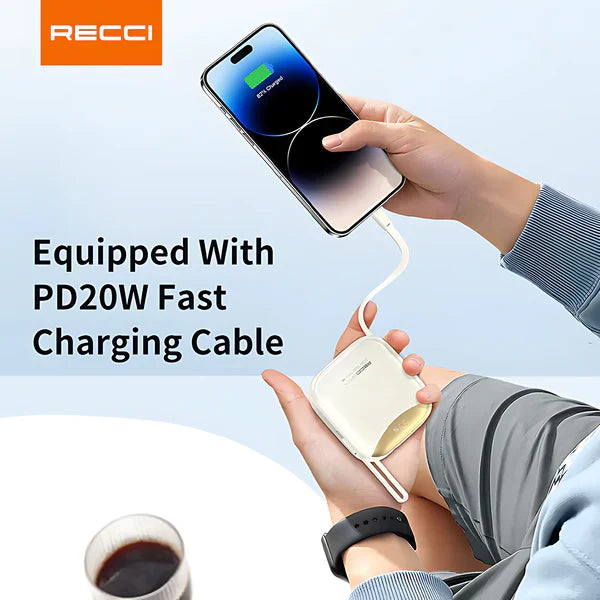 Power Bank 22.5W RECCI 10,000mAh with Dual Cable RPB-P46 - Local Warranty