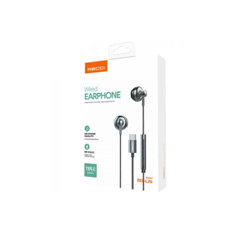 RECCI In-Ear Stereo Headphones REP-L26 Type-C - Local Warranty