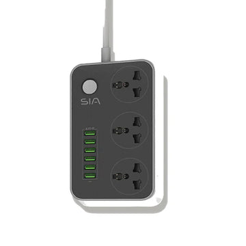 SIA Power Strip - 6 USB-A Ports - 3 AC Outlets | SI-PS001G - Local Warranty