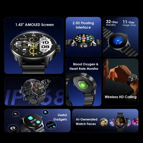 Smart Watch Oraimo 5R Pro - AMOLED | OSW-830 - Local Warranty