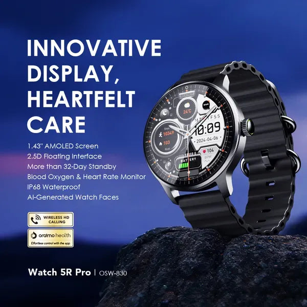 Smart Watch Oraimo 5R Pro - AMOLED | OSW-830 - Local Warranty