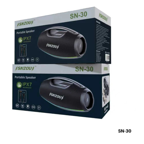 مكبر صوت متنقل Snzou SN-30 بقوة 230 واط، 7 ألوان إضاءة محيطة تتفاعل مع الإيقاع - ضمان سنة واحدة