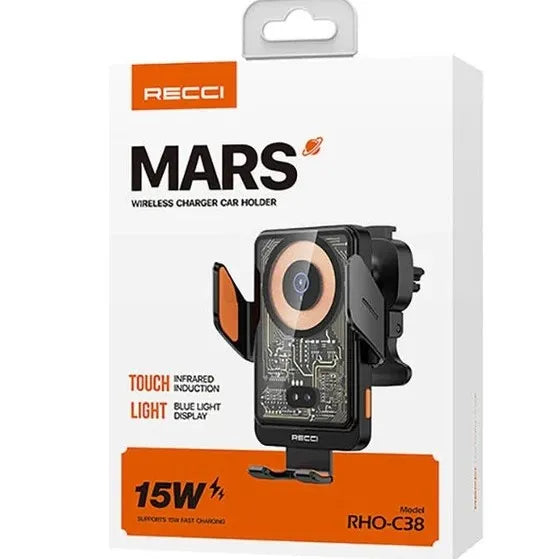 Wireless Charger and Car Holder RECCI 15W RHO-C38 - Local Warranty