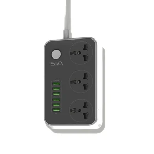 SIA Power Strip - 6 USB-A Ports - 3 AC Outlets | SI-PS001G - Local Warranty