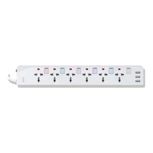 SIA Power Strip - 3 USB-A Ports - 6 AC Outlets | SI-PS003W - Local Warranty